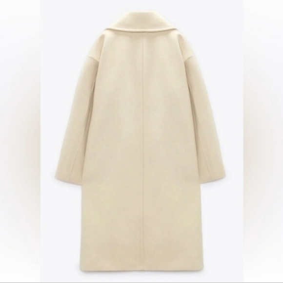 Zara oversized double breasted vanilla cream coat - Picture 9 of 11